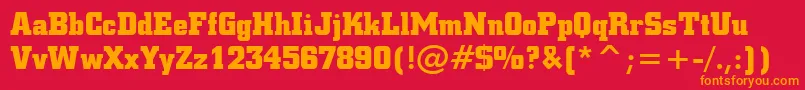 Czcionka SquareSlabserif711BoldBt – pomarańczowe czcionki na czerwonym tle