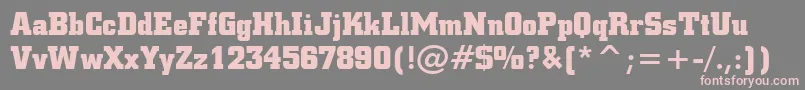 フォントSquareSlabserif711BoldBt – 灰色の背景にピンクのフォント