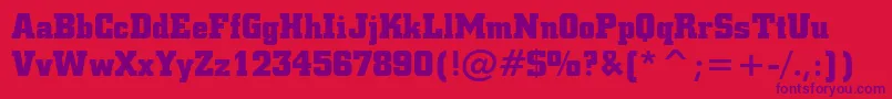 Шрифт SquareSlabserif711BoldBt – фиолетовые шрифты на красном фоне