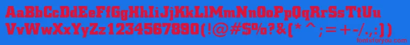 フォントSquareSlabserif711BoldBt – 赤い文字の青い背景