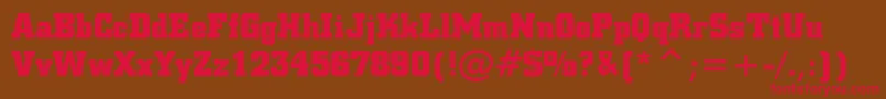 Fonte SquareSlabserif711BoldBt – fontes vermelhas em um fundo marrom