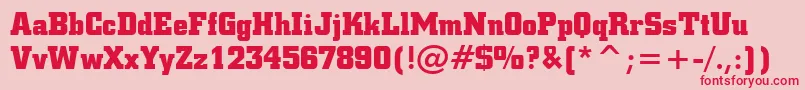 Police SquareSlabserif711BoldBt – polices rouges sur fond rose
