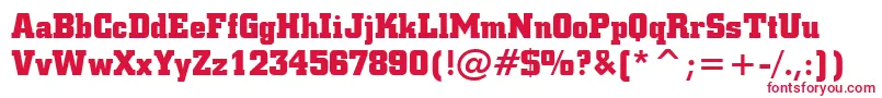 Fonte SquareSlabserif711BoldBt – fontes vermelhas em um fundo branco
