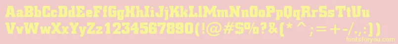SquareSlabserif711BoldBt-Schriftart – Gelbe Schriften auf rosa Hintergrund