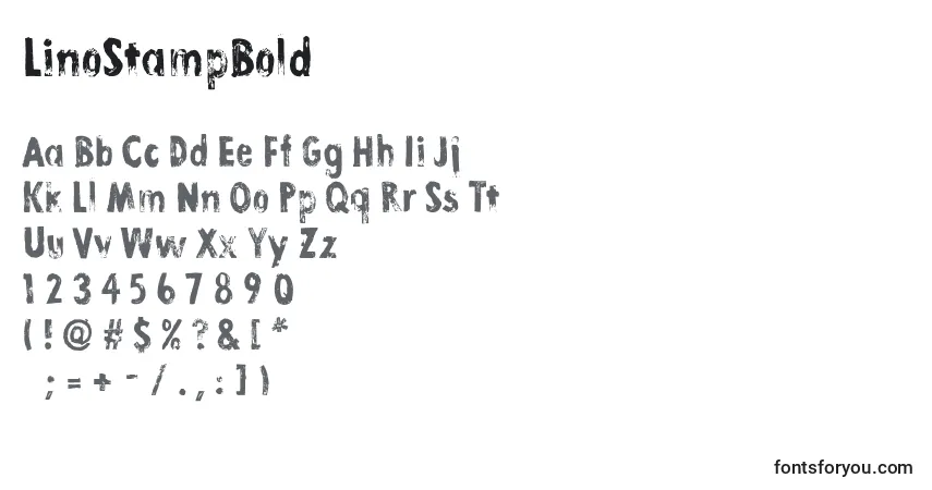 A fonte LinoStampBold – alfabeto, números, caracteres especiais