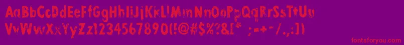 LinoStampBold Font – Red Fonts on Purple Background