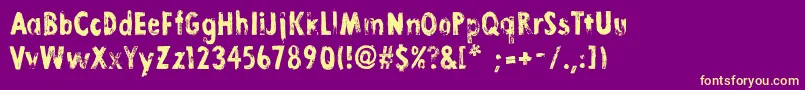 LinoStampBold Font – Yellow Fonts on Purple Background