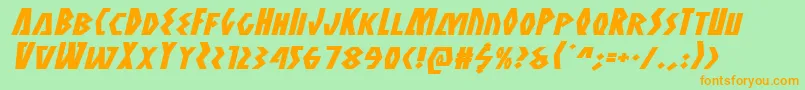 Antikytheraexpandital Font – Orange Fonts on Green Background