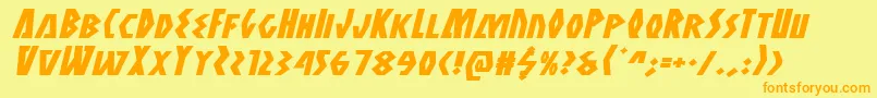 Antikytheraexpandital Font – Orange Fonts on Yellow Background