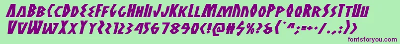 Antikytheraexpandital Font – Purple Fonts on Green Background