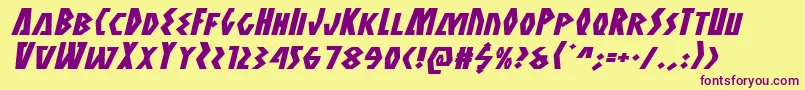 Antikytheraexpandital Font – Purple Fonts on Yellow Background