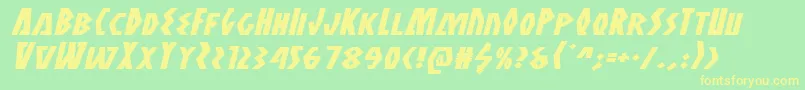 Antikytheraexpandital Font – Yellow Fonts on Green Background