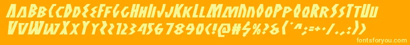 Antikytheraexpandital Font – Yellow Fonts on Orange Background