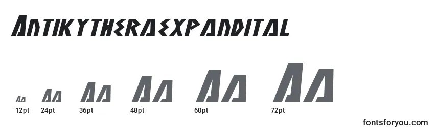 Размеры шрифта Antikytheraexpandital