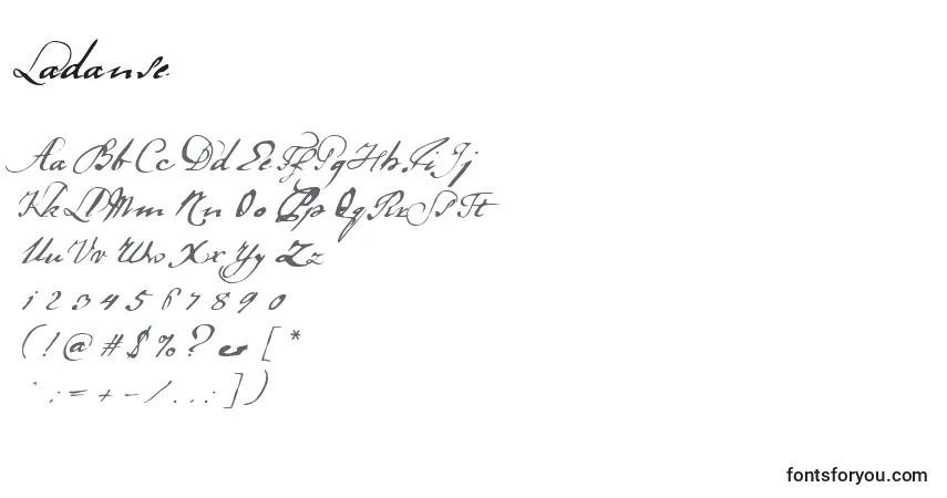 Schriftart Ladanse – Alphabet, Zahlen, spezielle Symbole