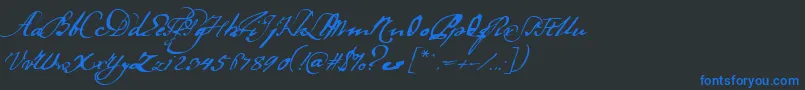 Ladanse Font – Blue Fonts on Black Background