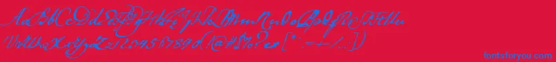 Ladanse Font – Blue Fonts on Red Background