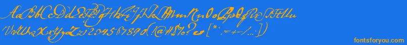 Ladanse Font – Orange Fonts on Blue Background