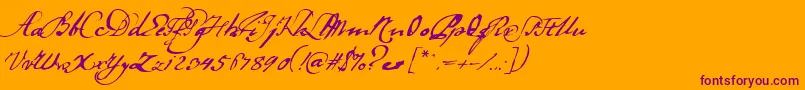 Ladanse Font – Purple Fonts on Orange Background