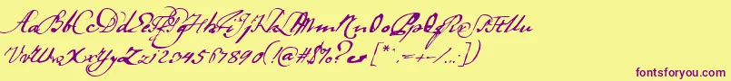 Ladanse Font – Purple Fonts on Yellow Background