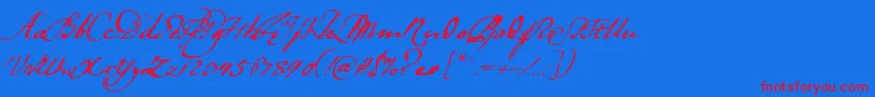 Ladanse Font – Red Fonts on Blue Background