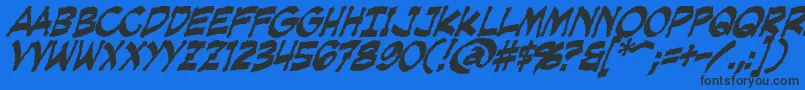 フォントCreepingEvilBold – 黒い文字の青い背景