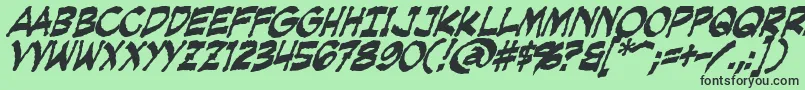 フォントCreepingEvilBold – 緑の背景に黒い文字