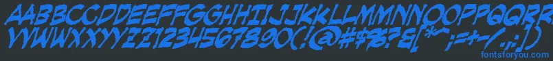 Шрифт CreepingEvilBold – синие шрифты на чёрном фоне