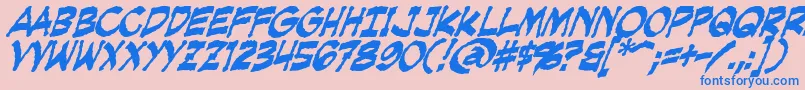 CreepingEvilBold Font – Blue Fonts on Pink Background