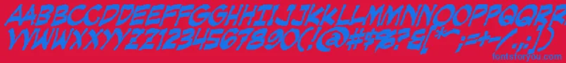 CreepingEvilBold Font – Blue Fonts on Red Background