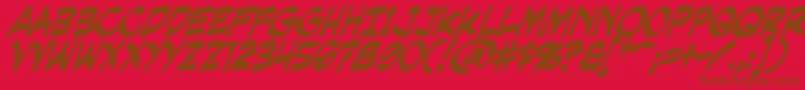 CreepingEvilBold-Schriftart – Braune Schriften auf rotem Hintergrund