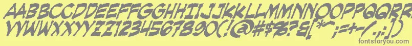 More about CreepingEvilBold Font CreepingEvilBold Font – Gray Fonts on Yellow Background