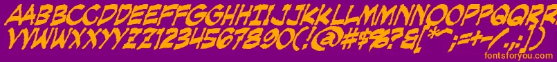 CreepingEvilBold Font – Orange Fonts on Purple Background