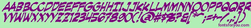 CreepingEvilBold Font – Purple Fonts on Green Background