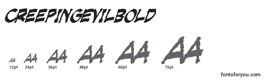 CreepingEvilBold Font Sizes