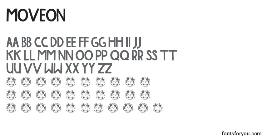 Schriftart MoveOn – Alphabet, Zahlen, spezielle Symbole