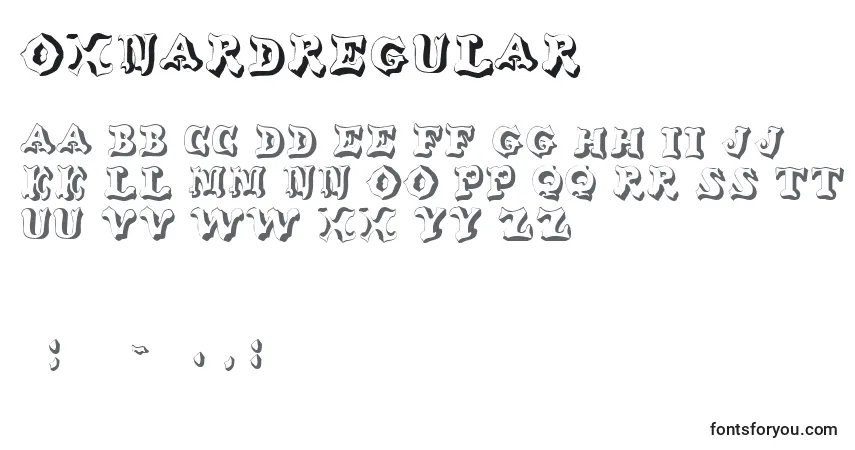 Schriftart OxnardRegular – Alphabet, Zahlen, spezielle Symbole