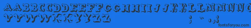 OxnardRegular-Schriftart – Schwarze Schriften auf blauem Hintergrund