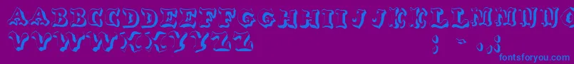 OxnardRegular Font – Blue Fonts on Purple Background