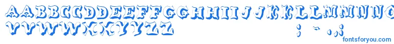 OxnardRegular-Schriftart – Blaue Schriften auf weißem Hintergrund
