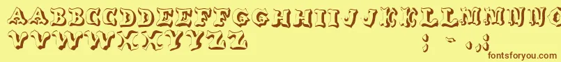 OxnardRegular Font – Brown Fonts on Yellow Background