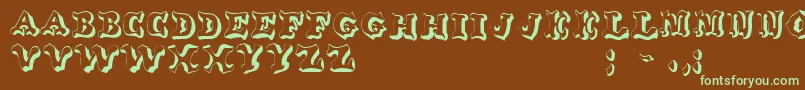 OxnardRegular Font – Green Fonts on Brown Background