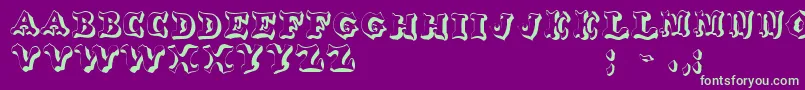 OxnardRegular-fontti – vihreät fontit violetilla taustalla