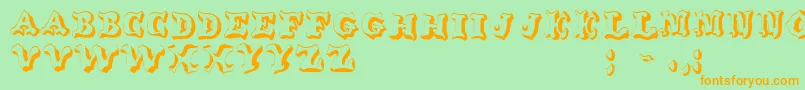 OxnardRegular Font – Orange Fonts on Green Background