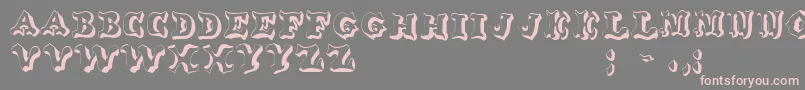フォントOxnardRegular – 灰色の背景にピンクのフォント