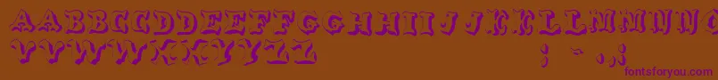 OxnardRegular-Schriftart – Violette Schriften auf braunem Hintergrund