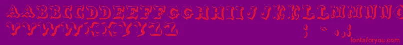 OxnardRegular-Schriftart – Rote Schriften auf violettem Hintergrund