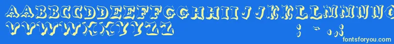 OxnardRegular Font – Yellow Fonts on Blue Background