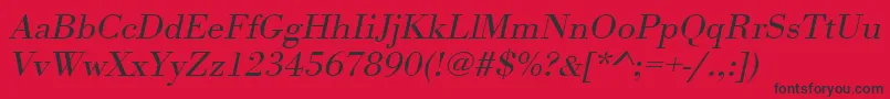 UrwbodonitligextwidOblique Font – Black Fonts on Red Background