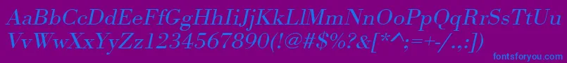 UrwbodonitligextwidOblique Font – Blue Fonts on Purple Background